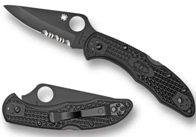 Delica® 4 FRN Black/Black Blade-Spyderco New
