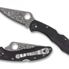 Delica&reg; 4 Black Pakkawood Damascus Exclusive-Spyderco Sale