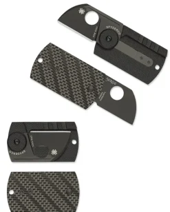 Dog Tag Folder CF/G-10 Laminate Black-Spyderco