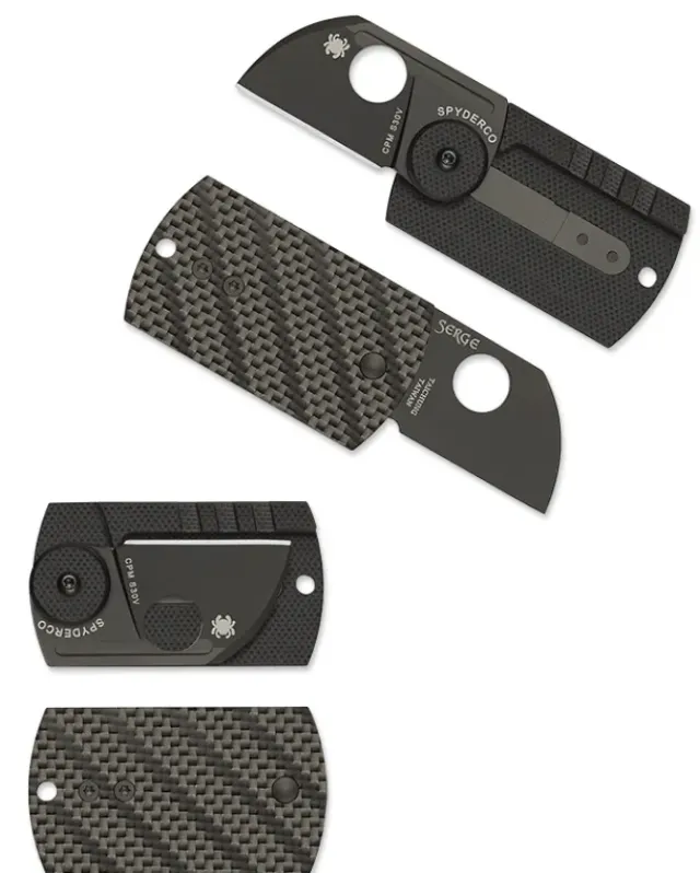 Dog Tag Folder CF/G-10 Laminate Black-Spyderco