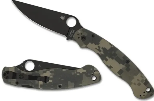 Military™ 2 Camo G-10 Black Blade PlainEdge-Spyderco Online