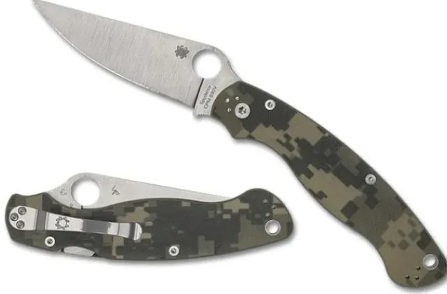 Military™ 2 Camo G-10 PlainEdge-Spyderco Discount
