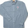 Orvis® Men's Tech Chambray Work Shirt Blue Long Sleeve-Spyderco Discount