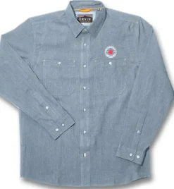 Orvis® Men's Tech Chambray Work Shirt Blue Long Sleeve-Spyderco Discount