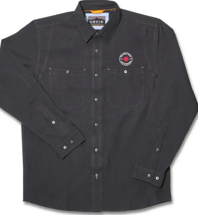 Orvis® Men's Tech Chambray Work Shirt Black Long Sleeve-Spyderco Outlet