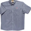Orvis® Men's Tech Chambray Blue Work Shirt Short Sleeve-Spyderco Sale