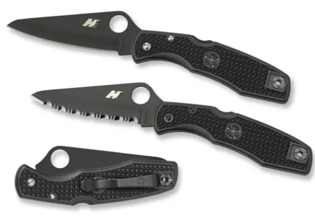 Pacific Salt® FRN Black/Black Blade-Spyderco Outlet