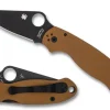 Para® 3 Coyote Brown G-10 CPM 10V Black Blade Exclusive-Spyderco Best
