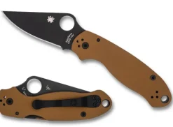 Para® 3 Coyote Brown G-10 CPM 10V Black Blade Exclusive-Spyderco Best
