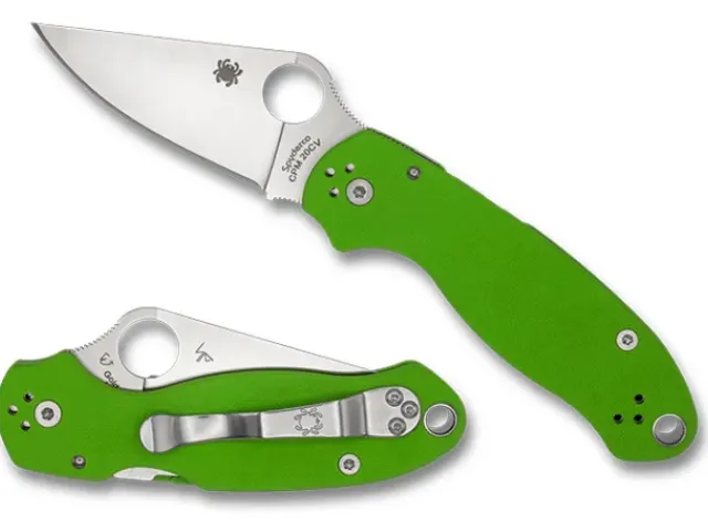 Para® 3 Neon Green G-10 CPM 20CV Exclusive-Spyderco Best