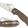 Para&reg; 3 Brown Canvas Micarta CPM CRU-WEAR-Spyderco Sale