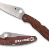 Police&trade; 4 Pakkawood HAP40/SUS410 Exclusive-Spyderco Clearance