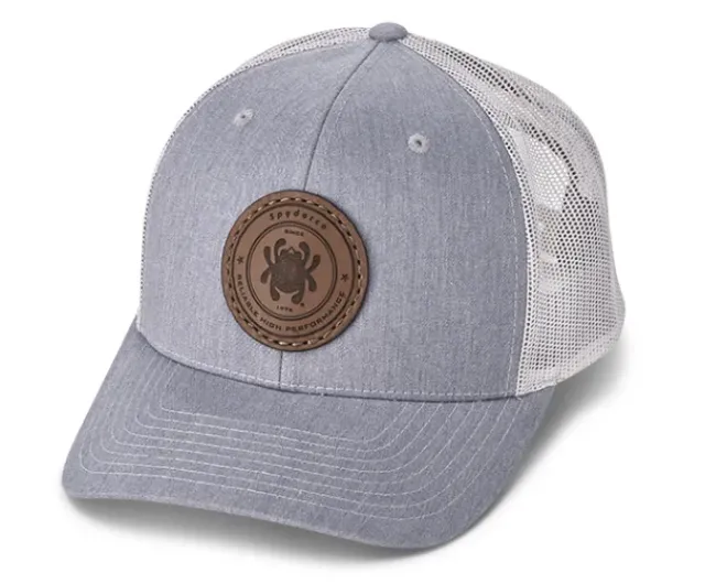Trucker Hat Gray/Gray with Patch-Spyderco Hot